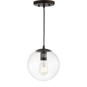 Bleecker 7.75" Metal/Glass Globe LED Pendant